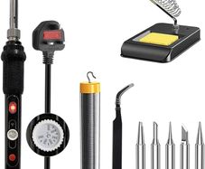 NEW SALE | Soldering Iron Kit Electric with Switch 60W Adjustable Temperature 200 Degrees - 450 Degrees Soldering Gun Welding