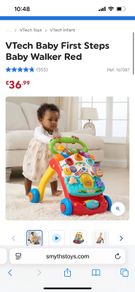 VTech Baby First Steps Baby Walker Red
