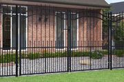 Fence Gate with Spear Top Black 305x175 cm