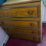 4 drawer chest of drawers with wood effect finish and original handles. Image 4