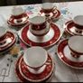Gladstone red and gold tea set Image 2