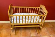 Babylo Timber Glider Crib With Mattress | Excellent Condition