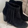 Black Leather Suede Ankle Boots Image 3