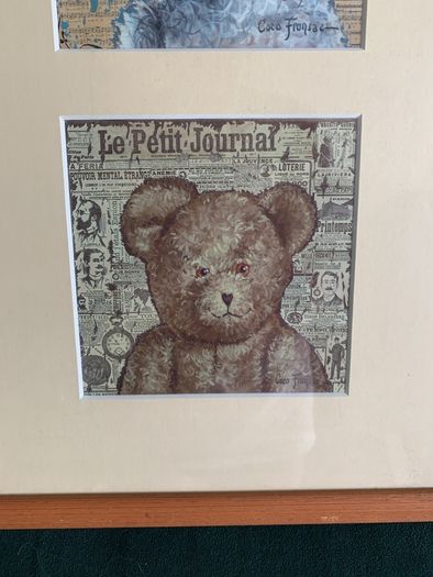Framed Coco Fronsac teddy bear prints