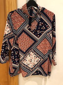 Blouse Navy n Coral Floral BNWT