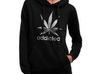main image for ad Addicted Marijuana Cannabis Plant Funny Dope Weed Pot Hoodie