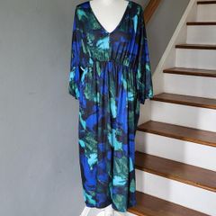CurveWow blue pattern midi dress, Size 16, BNWT