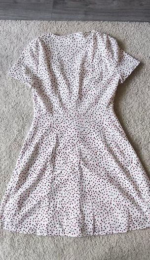 MISSGUIDED White Printed Button Through Tea Dress Size UK 4 (EUR 32)