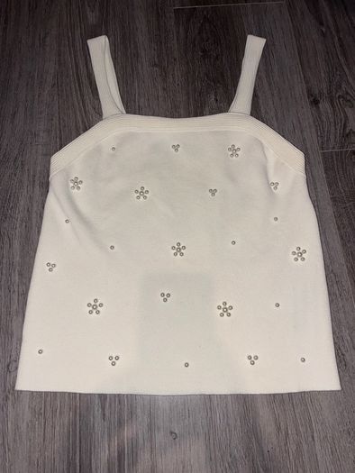 Cream pearl knit cami Size Medium