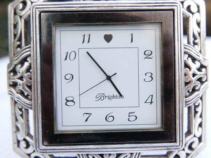 Brighton Tango Square Silver Plated Desk Clock
