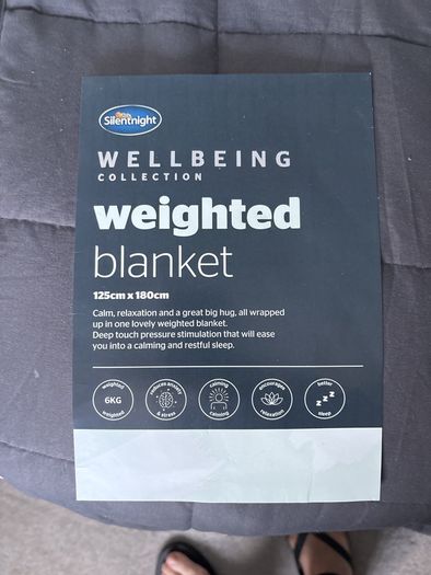 Silentnight Grey Weighted Blanket 6kg 125cm x 180cm single