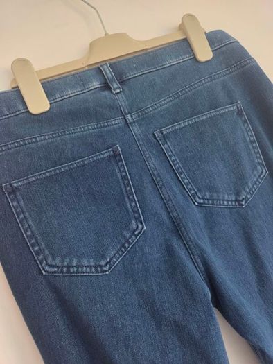 UK14 Petit, Next Blue Full Length Jersey Denim Leggings - NEW