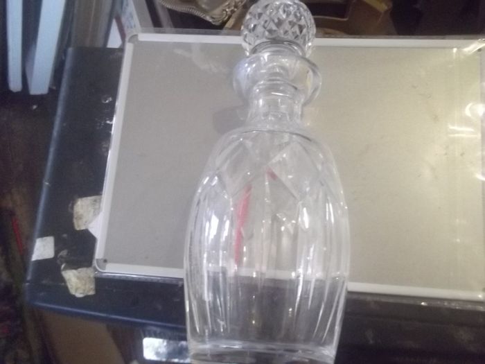 a lovely  heavy cut glass decanter