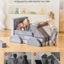 Modular Kids Play Couch, Sectional Toddler Sofa with Armrests, 28D Sponge & Short Pile, Convertible Kids Modular Couch DIY Creative Combination for Playroom, Bedroom, Living Room, 14 Pcs, Gray Image 8