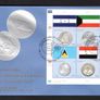 2010 United Nations (New York) Coins & Flags (Bahamas, Jamaica, Panama, Guatemala, Honduras, Kuwait, St. Lucia & Yemen) Commemorative Stamps Mint Never Hinged (MNH) & First Day Cover (FDC) Image 2