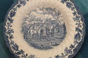 Blue White Ironstone Plate by Myott