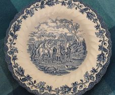 Blue White Ironstone Plate by Myott