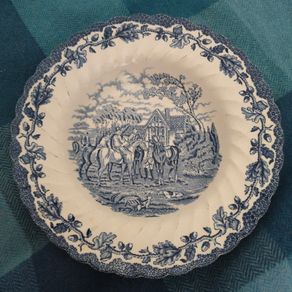 Blue White Ironstone Plate by Myott