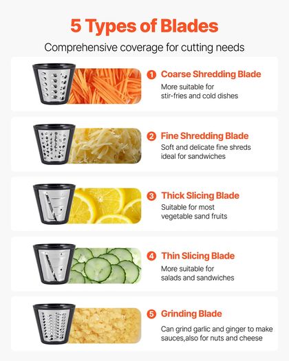 Electric Cheese Grater Salad Maker, 200W Salad Shooter, Electric Vegetable Slicer Shredder Chopper for Fruits with 5 Attachments