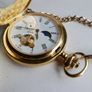Mount Royal Half Hunter Gold Plated Sun and Moon Dial Pocket Watch (works perfectly) Image 7