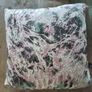 2 x Scatter Box cushions in mint green and pale pink velvet material Image 3