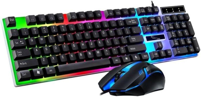 Wired Gaming Keyboard and Mouse Set with Led Backlight Ergonomic Design Liquid-Resistant Keyboard for Comfortable Long-Term Use