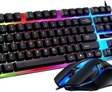Wired Gaming Keyboard and Mouse Set with Led Backlight Ergonomic Design Liquid-Resistant Keyboard for Comfortable Long-Term Use