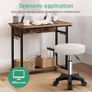 Round Rolling Stool with Wheels Height Adjustable Stool Spa Stool for Salon Massage Home Kitchen White Image 3