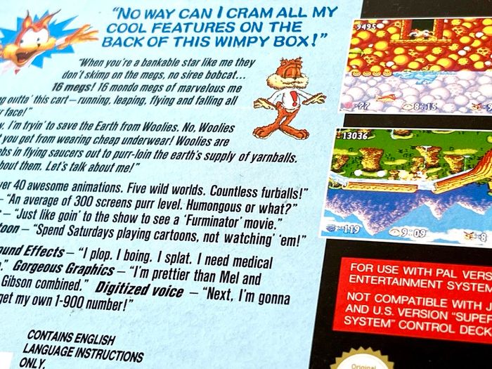 Bubsy for Nintendo SNES Boxed