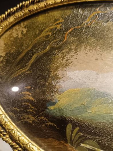 Vintage Oil on Board in a Decorative Metal Gilded Frame