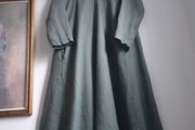 Oska Style khaki green linen dress size uk 14
