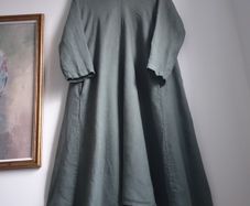 Oska Style khaki green linen dress size uk 14