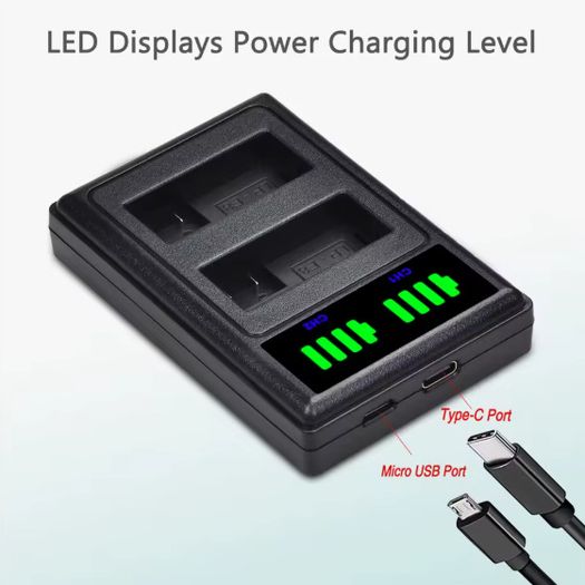 LP-E8 Dual Battery Charger with LED Display for Canon Cameras - 0151