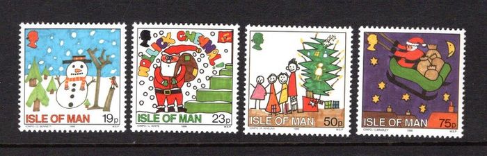 1996 Isle of Man Christmas Childers's Paintings Commemorative Stamps Mint Never Hinged (MNH)