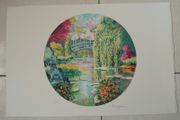 hand signed lithograph Bridge at Giverny by Alain Ragaru