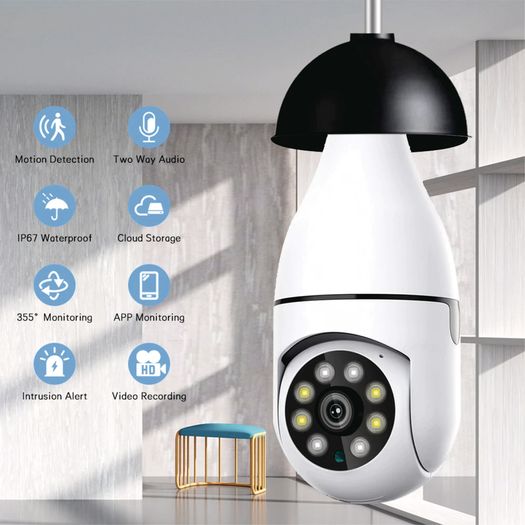 3mp Panoramic Wifi Ip Camera E27 Light Bulb Calving Hd Wireless Security Camera