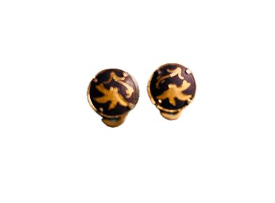 Vintage Spanish Damascene Clip-on Earrings