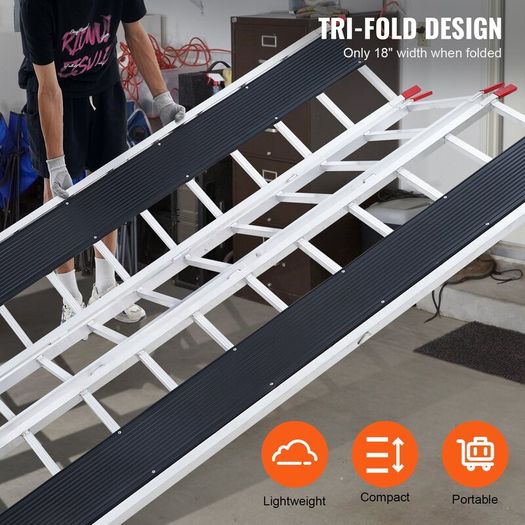 Extra Wide Aluminum Foldable Ramp 1500LBS Capacity Loading Ramp