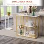 Console Table Small Gold Entryway Tables with Storage Shelves 80cm Image 5