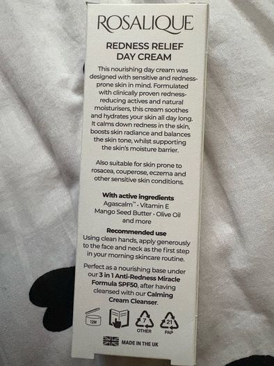 Rosalique redness relief day cream