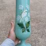 Art Deco Green Opaline Glass Vase..12.5 Inches Image 3