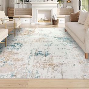 Extra Large Rugs for Living Room 160x230cm Beige Washable Carpet Rugs with Rubber Backing Non Slip Kids Carpet for Bedroom Playroom Nursery Dining Room