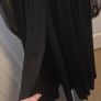 Black Gold Sparkle Mesh Sleeve Midi Dress Evening Party Occasion Glam Image 4