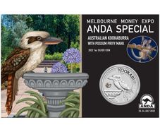 2022 Australian Kookaburra with Leadbeater Possum Privy Mark - 1oz Silver Coin (Melbourne ANDA Money Expo)