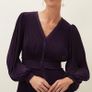 Phase Eight Pleated Dress in Aubergine Size UK12 Image 6