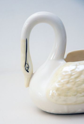 Vintage Belleek Luster Swan