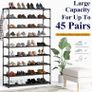 NEW SALE | 9-Tier Tall Shoe Rack for Closet - Shoe Organizer with Hook Rack, Large-Capacity of 36-45 Pairs, Metal Space-Saving Shoe Shelf for Entryway, Closet Image 6