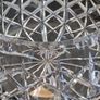 Vintage Heavy Cut Crystal Rose Bowl Diamond Star Pattern 19cm Image 2