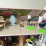 wooden dolls house with furniture & figures Image 2