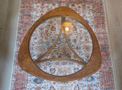 Nathan Mid Century Antique Triangular Teak and Glass Coffee Table